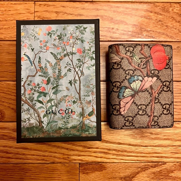 Gucci Card Case Wallet Monogram GG Supreme Tian Print - Picture 6 of 9